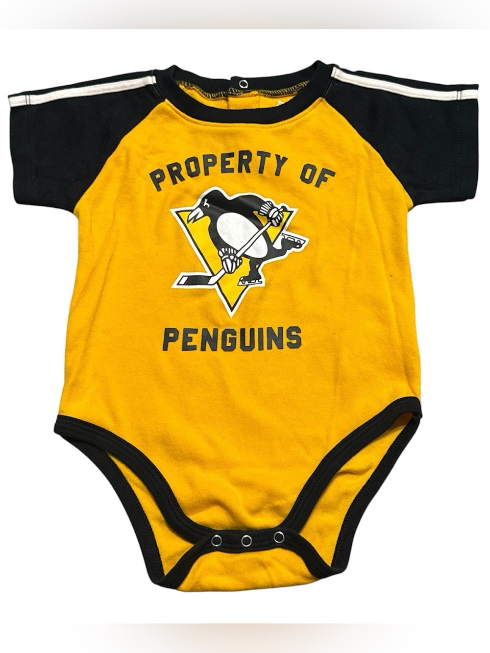 Pittsburgh Penguins Baby Bodysuit 18M Yellow Black NHL Hockey